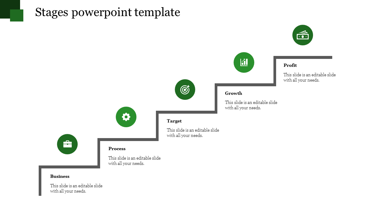stage powerpoint template-green